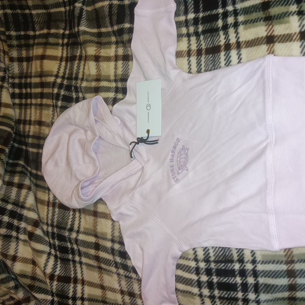 Pink Kids Stone Harbor Embroidered Hoodie Colored Organics NWT